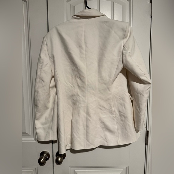 ZARA White Tailored Blazer Jacket Women’s Size XL Classic Fit Pre-Owned - Picture 6 of 8